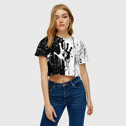 Футболка 3D укороченная женская Антиматерия подтеки, цвет: 3D-принт — фото 2