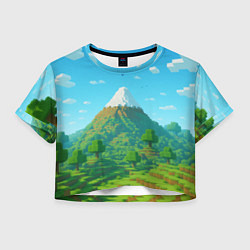 Женский топ Пейзаж Minecraft с горой со снежной шапкой