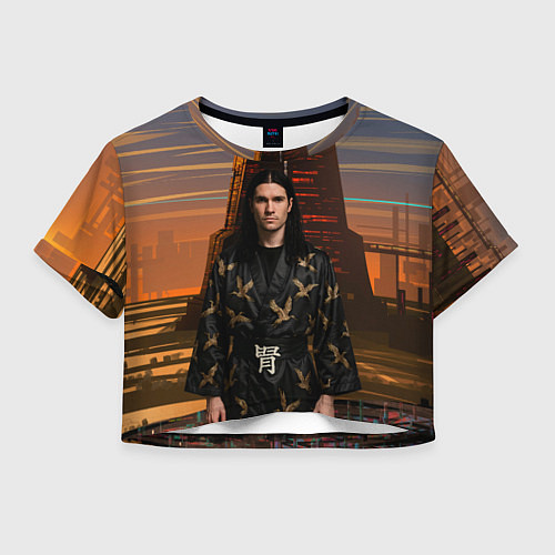 Женский топ Bones в халате с журавлями / 3D-принт – фото 1