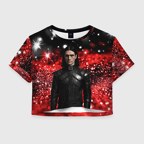 Женский топ Bones в кожаной куртке / 3D-принт – фото 1