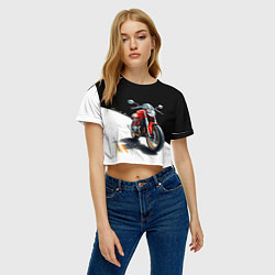 Футболка 3D укороченная женская Ducati Racer, цвет: 3D-принт — фото 2