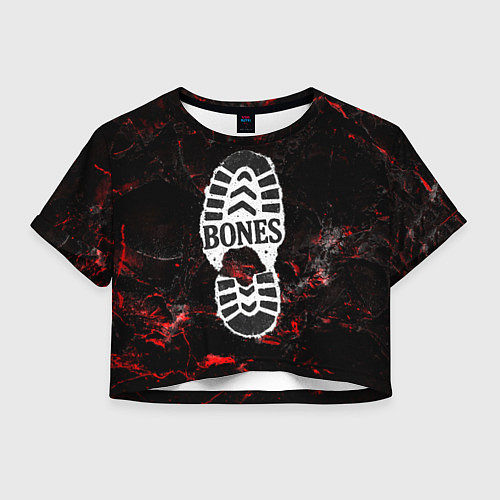 Женский топ Bones лого в стиле следа ботинка / 3D-принт – фото 1