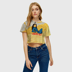 Футболка 3D укороченная женская Lana Del Rey в джинсовом костюме, цвет: 3D-принт — фото 2