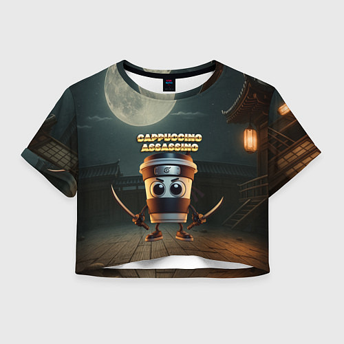 Женский топ Cappuccino Assassino мем / 3D-принт – фото 1