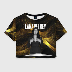 Футболка 3D укороченная женская Lana Del Rey в черном платье, цвет: 3D-принт