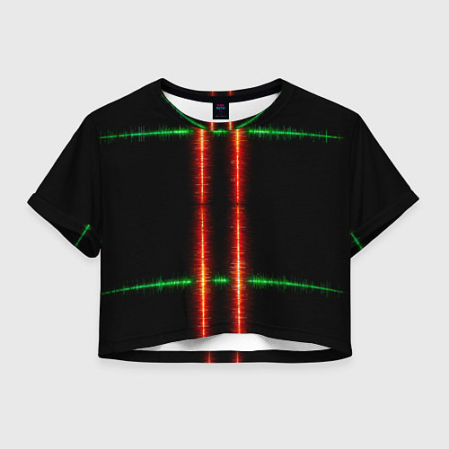 Женский топ Color black green red lines / 3D-принт – фото 1
