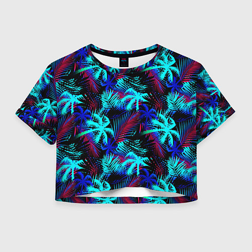 Женский топ Palm blue light blue / 3D-принт – фото 1