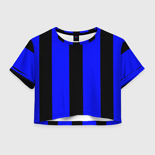 Женский топ Color blue black stripes / 3D-принт – фото 1