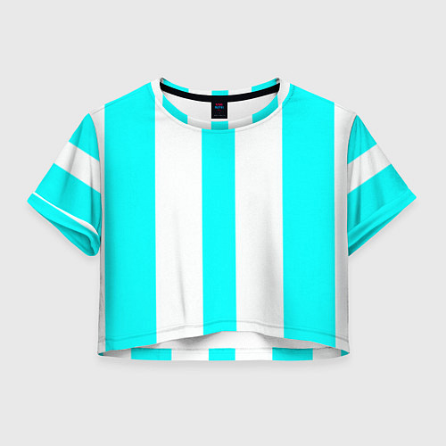 Женский топ Color light blue white lines / 3D-принт – фото 1