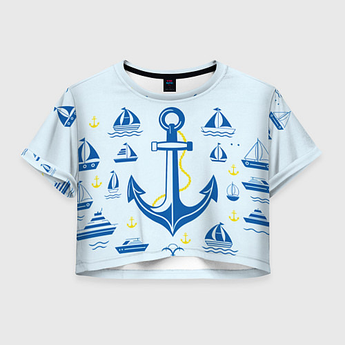 Женский топ Якорь и корабли / 3D-принт – фото 1