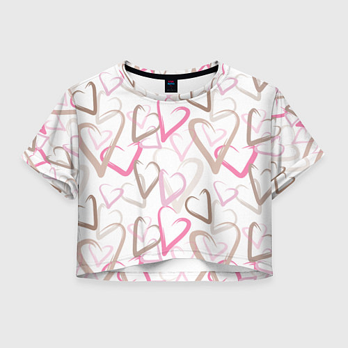 Женский топ Розовые сердца / 3D-принт – фото 1