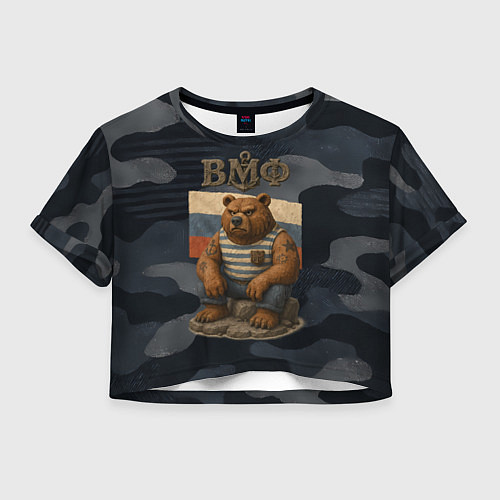 Женский топ ВМФ русский медведь / 3D-принт – фото 1