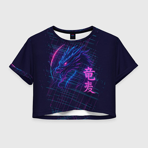 Женский топ Неоновый дракон - арт / 3D-принт – фото 1