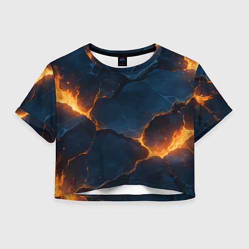 Женский топ Разлом плит с огнем / 3D-принт – фото 1