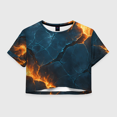 Женский топ Разлом плит с огнем / 3D-принт – фото 1