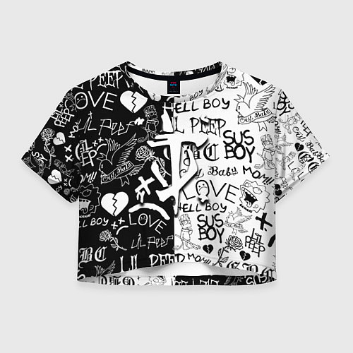 Женский топ Doom x liil peep pattern black / 3D-принт – фото 1
