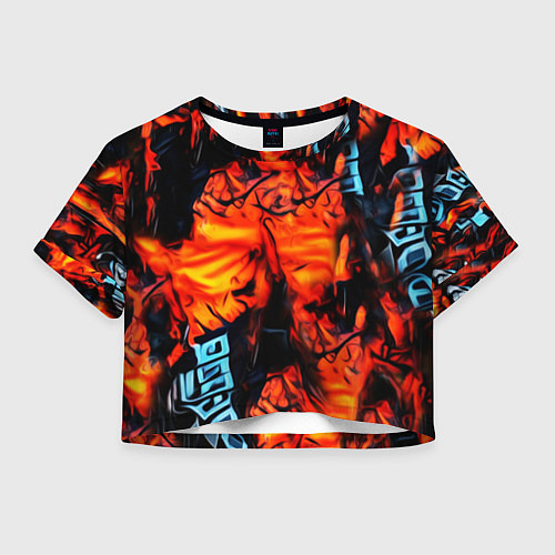 Женский топ Абстрактная текстура рыжего пламени / 3D-принт – фото 1