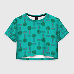 Футболка 3D укороченная женская Мячи и полосы, цвет: 3D-принт