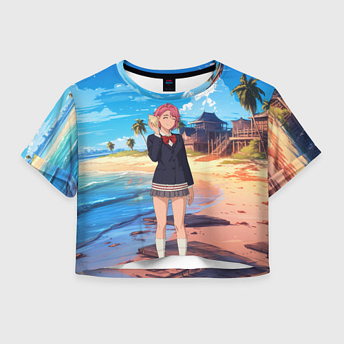 Женский топ Дандадан Сиратори Айра с ракушкой в руках / 3D-принт – фото 1