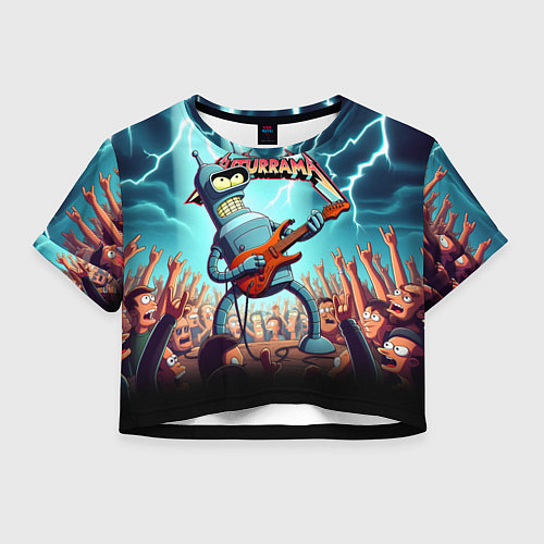 Женский топ Бендер рок гитарист - группа Футурама / 3D-принт – фото 1