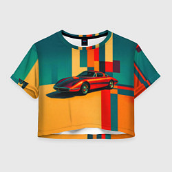 Женский топ Спорткар ретрофутуризм поп-арт 1970-е