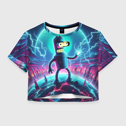 Женский топ Робот-сгибальщик Бендер пропускает через себя молн / 3D-принт – фото 1