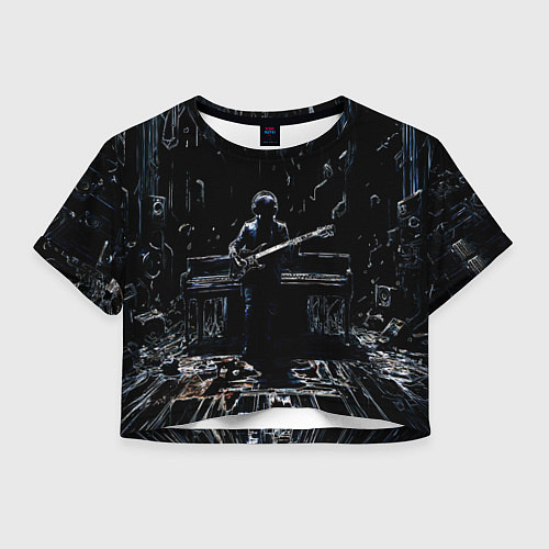 Женский топ Линейный силуэт музыканта / 3D-принт – фото 1