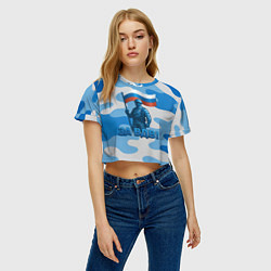 Футболка 3D укороченная женская Десант за ВДВ, цвет: 3D-принт — фото 2