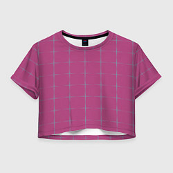 Футболка 3D укороченная женская Color pink stripes, цвет: 3D-принт