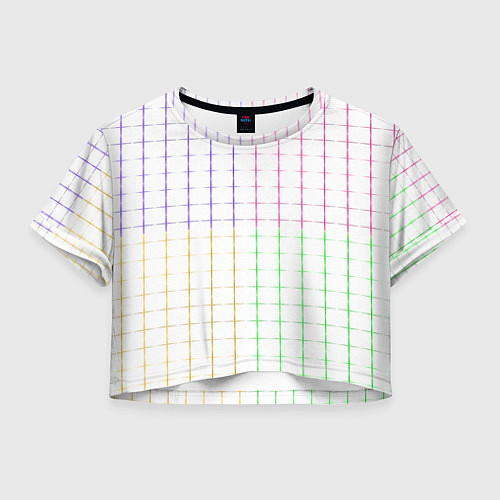 Женский топ Color white multicolored stripes / 3D-принт – фото 1