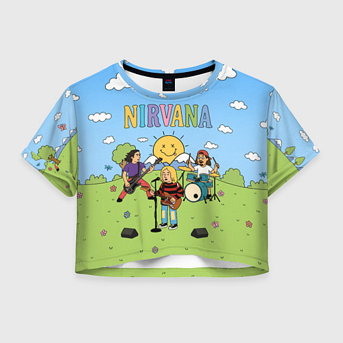 Женский топ Nirvana мультяшный стиль на поляне / 3D-принт – фото 1