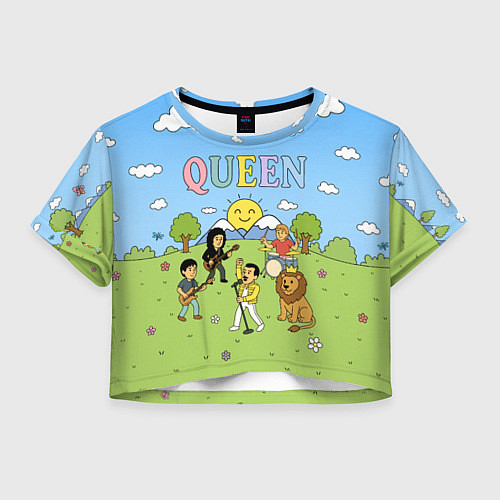 Женский топ Queen мультяшный стиль на поляне / 3D-принт – фото 1
