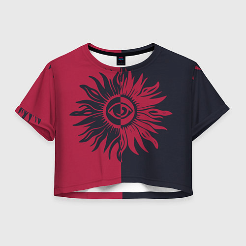 Женский топ Солнце красно-синее / 3D-принт – фото 1