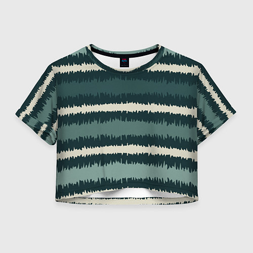 Женский топ Полосы зигзагообразные зеленые / 3D-принт – фото 1