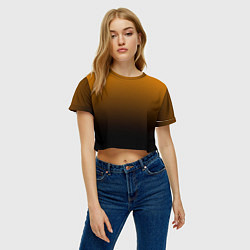 Футболка 3D укороченная женская Orange gradient, цвет: 3D-принт — фото 2