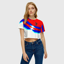 Футболка 3D укороченная женская Doom geometry cyber sport, цвет: 3D-принт — фото 2