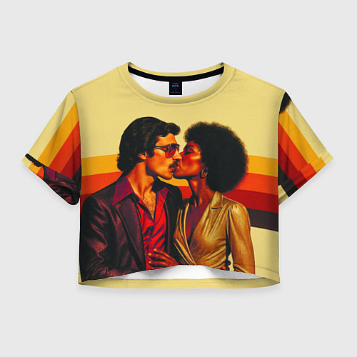 Женский топ Диско поцелуй поп-арт 1970-е / 3D-принт – фото 1