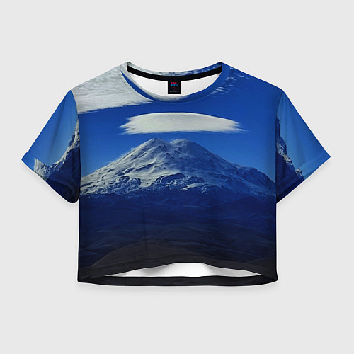 Женский топ Эльбрус с облаками / 3D-принт – фото 1