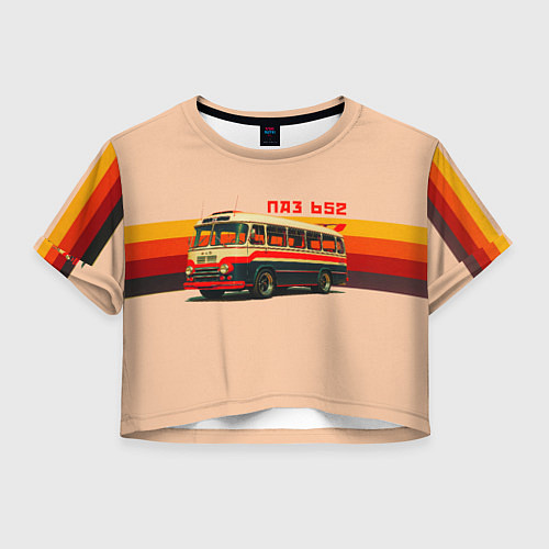 Женский топ ПАЗ 652 ретро автобус поп-арт / 3D-принт – фото 1