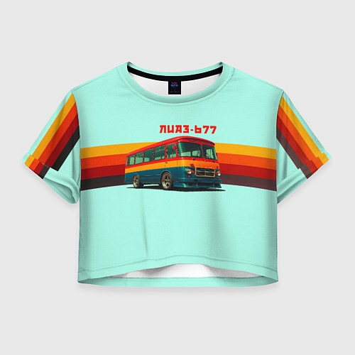 Женский топ Ретро автобус ЛИАЗ-677 поп-арт / 3D-принт – фото 1