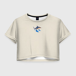 Футболка 3D укороченная женская Тралалеро тралала акула мем, цвет: 3D-принт