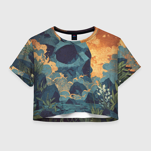 Женский топ Металл арт - долина - череп / 3D-принт – фото 1