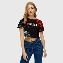 Футболка 3D укороченная женская Раст - лого, цвет: 3D-принт — фото 2