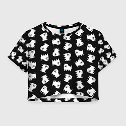 Футболка 3D укороченная женская Annoying dog pattern - Undertale, цвет: 3D-принт