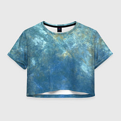 Женский топ Абстракция - gold in blue-turquoise color