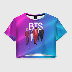 Женский топ BTS розово-голубой фон