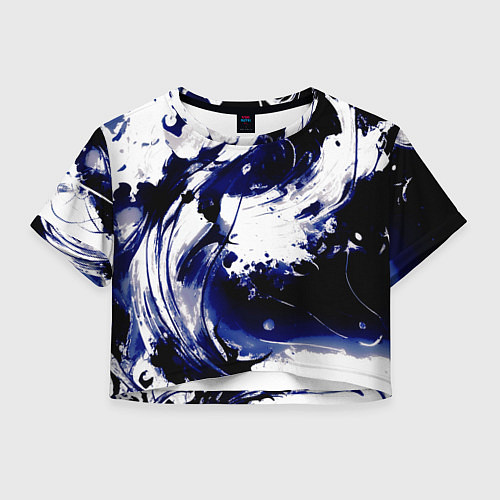 Женский топ Чёрно-фиолетовый абстракция волна / 3D-принт – фото 1