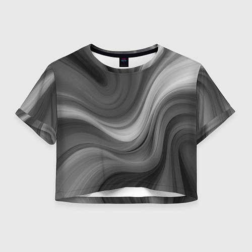 Женский топ Серые волны абстракция однотонная / 3D-принт – фото 1
