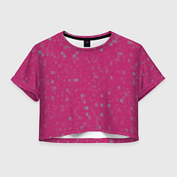 Футболка 3D укороченная женская Color pink brown squares, цвет: 3D-принт