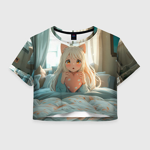Женский топ Аниме девушка в кровати с сердцем / 3D-принт – фото 1